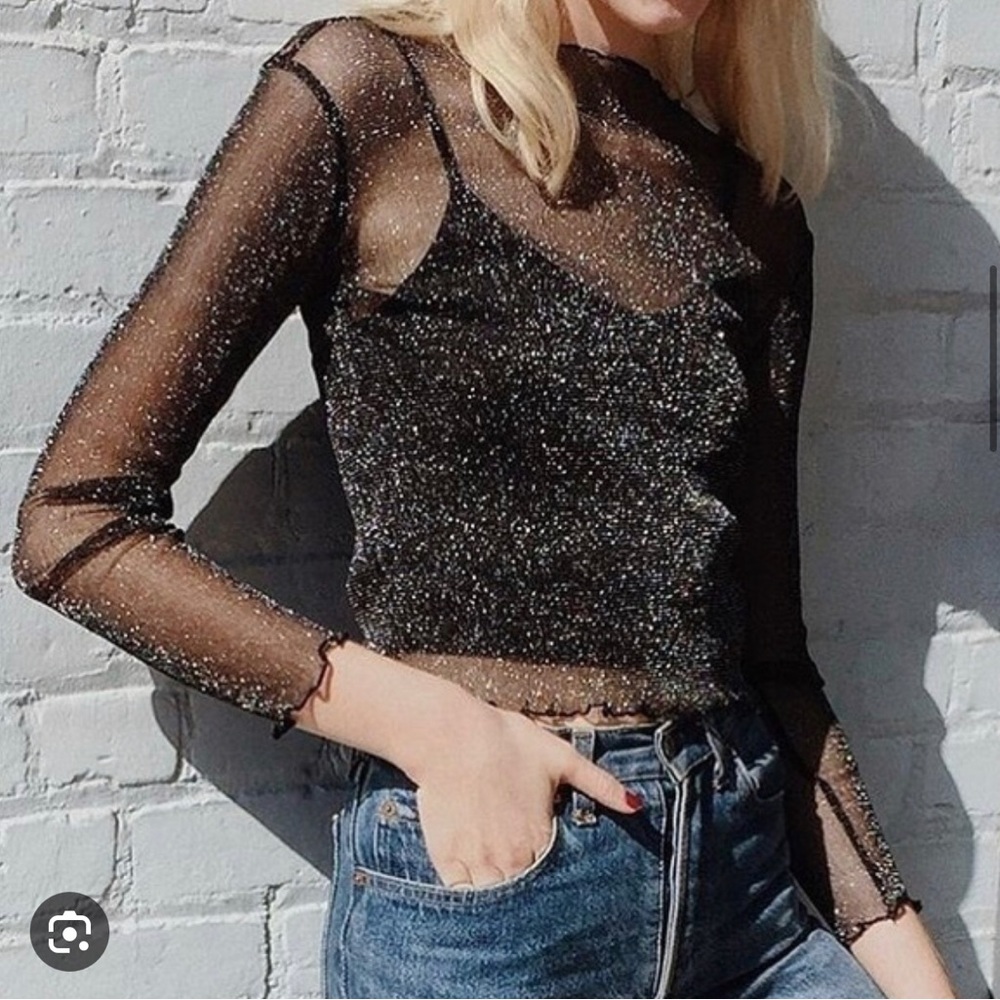 Brandy Melville Sparkly Sheer Top